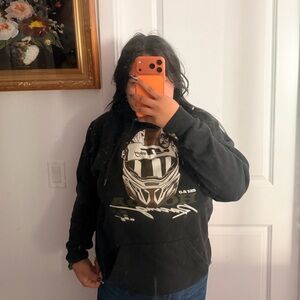 black racing hoodie motorcycle